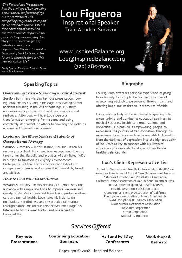 2018 Speaker One Sheet - Lou Figueroa